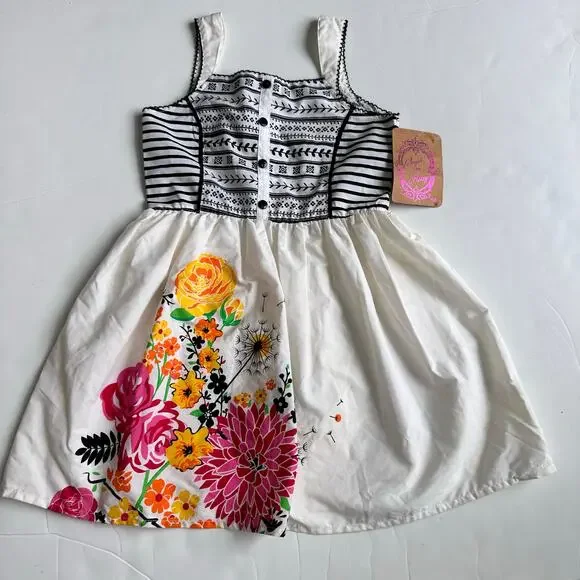 Sugar and Honey Black and White Floral Dress - 6X - Picture 2 of 10